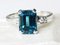 Grey Gold Ring 750 18k Blue Topaz London 2.9k Diamonds, Image 4