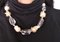 Silver Necklace Baroque Pearls and Rose Quartz 2