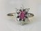 Daisy Ring in 750/1000 Gray Gold with a Ruby and Diamonds 8