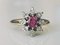 Daisy Ring in 750/1000 Gray Gold with a Ruby and Diamonds, Image 8