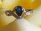 Yellow Gold Ring 750 18kt Pear Sapphire and Diamonds 11
