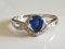 Gelbgold Ring 750 18kt Pear Sapphire und Diamanten 1