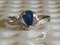 Gelbgold Ring 750 18kt Pear Sapphire und Diamanten 6
