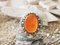 Signet Ring in Silver Carnelian Agate Approximately 12 Carats, Imagen 10