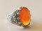 Signet Ring in Silver Carnelian Agate Approximately 12 Carats, Imagen 1