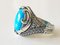 Turquoise Silver Signet Ring of About 12 Karats 7