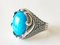 Turquoise Silver Signet Ring of About 12 Karats 1
