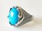 Turquoise Silver Signet Ring of About 12 Karats, Image 1