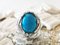 Turquoise Silver Signet Ring of About 12 Karats, Image 8