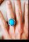 Turquoise Silver Signet Ring of About 12 Karats 9