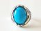 Turquoise Silver Signet Ring of About 12 Karats, Image 2