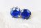 Gray Synthetic Blue Sapphires Gold Earrings, Set of 2 3