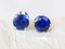 Gray Synthetic Blue Sapphires Gold Earrings, Set of 2 4