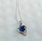 Pendant in White Gold 750 18kt Sapphire of 0.8kt & Diamond and Silver Chain 3