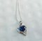 Pendant in White Gold 750 18kt Sapphire of 0.8kt & Diamond and Silver Chain, Image 3