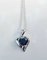 Pendant in White Gold 750 18kt Sapphire of 0.8kt & Diamond and Silver Chain 6