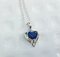 Pendant in White Gold 750 18kt Sapphire of 0.8kt & Diamond and Silver Chain 5