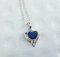 Pendant in White Gold 750 18kt Sapphire of 0.8kt & Diamond and Silver Chain, Image 5