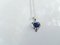Pendant in White Gold 750 18kt Sapphire of 0.8kt & Diamond and Silver Chain 2