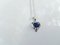 Pendant in White Gold 750 18kt Sapphire of 0.8kt & Diamond and Silver Chain, Image 2