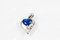 Pendant in White Gold 750 18kt Sapphire of 0.8kt & Diamond and Silver Chain 4