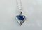 Pendant in White Gold 750 18kt Sapphire of 0.8kt & Diamond and Silver Chain 1