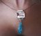 Silver Pendant and Chain Larima White and Blue Topazes 3