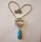 Silver Pendant and Chain Larima White and Blue Topazes 5