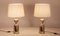 Lámparas de mesa vintage con pantallas de latón blanco de Metalarte, años 70. Juego de 3, Imagen 5