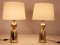 Vintage Tischlampen aus Messing & weißem Lampenschirm von Metalarte, 1970er, 3er Set 4