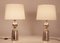 Vintage Brass and White Lampshade Table Lamps from Metalarte, 1970s, Set of 3 6