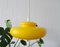 Mid-Century Yellow Plastic UFO Pendant Lamp 9