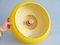 Mid-Century Yellow Plastic UFO Pendant Lamp 7