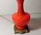 Antique Orange Opaline Glass and Gilded Brass Petroleum Lamp, Image 4