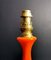 Lampada da petrolio antica in vetro opalino arancione e ottone dorato, Immagine 6