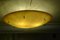 Lampada da soffitto Mid-Century in fibra di vetro gialla e ottone, anni '50, Immagine 6