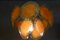 Mid-Century Murano Deckenlampe mit Orangenfarbenen Glasscheiben von Vistosi, 1960er 4