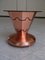 Art Deco Copper Beard Table on Wheels with Bottle & Glass Holder and Brown Frosted Round Glass Top, 1930s, Image 1