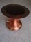 Art Deco Copper Beard Table on Wheels with Bottle & Glass Holder and Brown Frosted Round Glass Top, 1930s 12