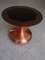 Art Deco Copper Beard Table on Wheels with Bottle & Glass Holder and Brown Frosted Round Glass Top, 1930s, Image 12