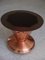 Art Deco Copper Beard Table on Wheels with Bottle & Glass Holder and Brown Frosted Round Glass Top, 1930s 8