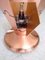 Art Deco Kupfer Bartsteller auf Rollen mit Flasche & Glashalter und brauner mattierter runder Glasplatte, 1930er 2