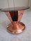 Art Deco Copper Beard Table on Wheels with Bottle & Glass Holder and Brown Frosted Round Glass Top, 1930s 5