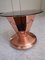 Art Deco Copper Beard Table on Wheels with Bottle & Glass Holder and Brown Frosted Round Glass Top, 1930s, Image 5