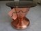 Art Deco Copper Beard Table on Wheels with Bottle & Glass Holder and Brown Frosted Round Glass Top, 1930s, Image 11