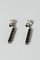 Silver and Ebony Earrings by Arvo Saarela, 1950s, Set of 2 1