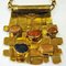 Square Nature Stone and Brass Necklace by Anna Greta Eker, Norway, 1960s 4