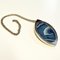 Silver Necklace with Blue Agate Stone by Marianne Berg for David Andersen, Norway, 1960s 3