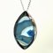 Silver Necklace with Blue Agate Stone by Marianne Berg for David Andersen, Norway, 1960s 4