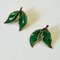 Green Enamelled Earclips by Willy Winnæss for David Andersen, Norway, 1960s, Set of 2 4